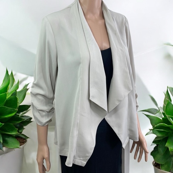 NWT Massini Women's Ruched Sleeve Open Blazer Jacket - Picture 8 of 16